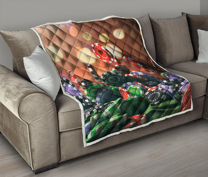 Falling Poker Chips Print Quilt