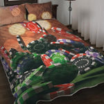 Falling Poker Chips Print Quilt Bed Set