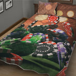 Falling Poker Chips Print Quilt Bed Set