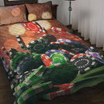 Falling Poker Chips Print Quilt Bed Set