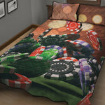Falling Poker Chips Print Quilt Bed Set