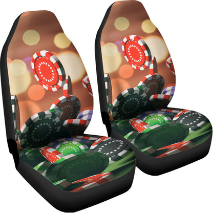 Falling Poker Chips Print Universal Fit Car Seat Covers