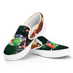 Falling Poker Chips Print White Slip On Shoes