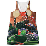 Falling Poker Chips Print Women's Racerback Tank Top
