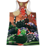 Falling Poker Chips Print Women's Racerback Tank Top