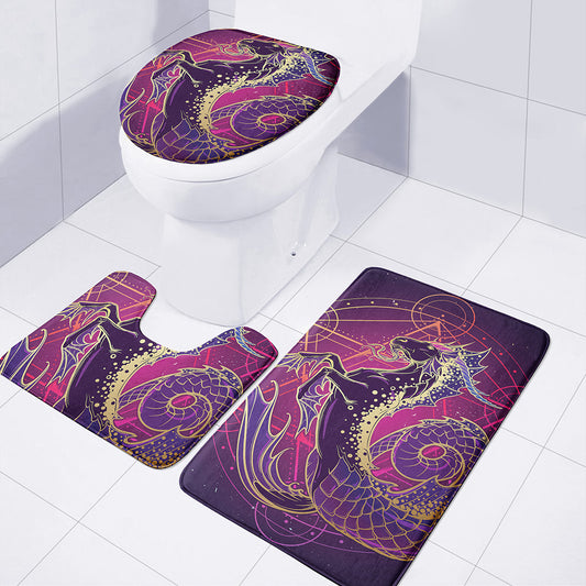 Fantastic Capricorn Sign Print 3 Piece Bath Mat Set