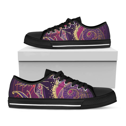 Fantastic Capricorn Sign Print Black Low Top Shoes 