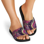 Fantastic Capricorn Sign Print Black Slide Sandals
