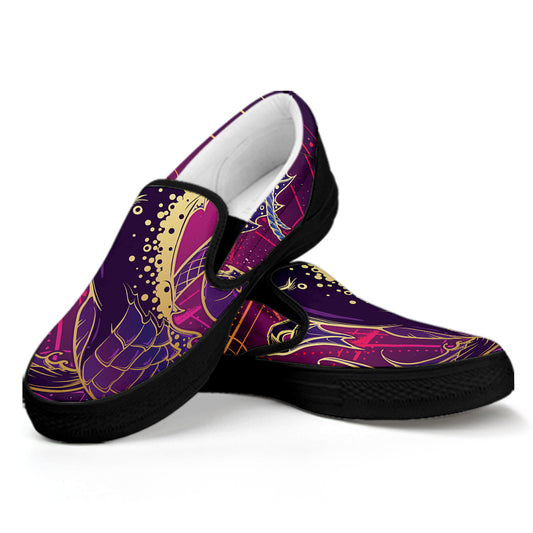 Fantastic Capricorn Sign Print Black Slip On Shoes