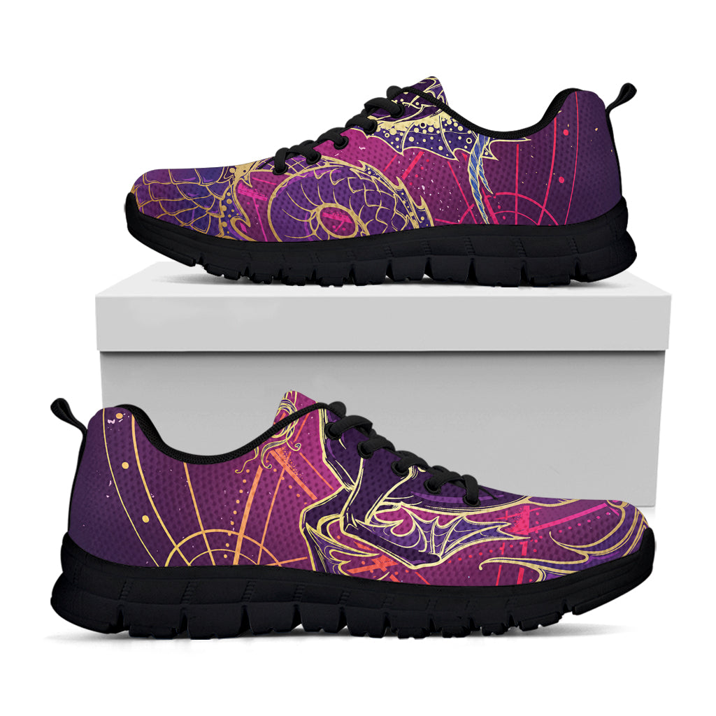 Fantastic Capricorn Sign Print Black Sneakers