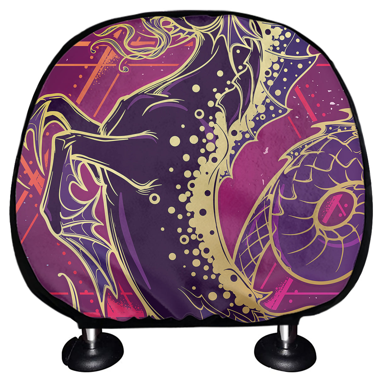 Fantastic Capricorn Sign Print Car Headrest Covers