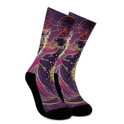 Fantastic Capricorn Sign Print Crew Socks