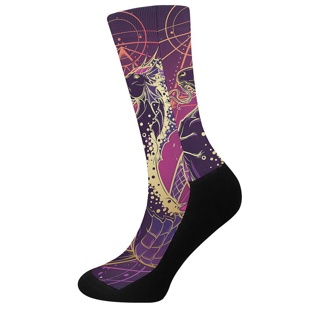 Fantastic Capricorn Sign Print Crew Socks