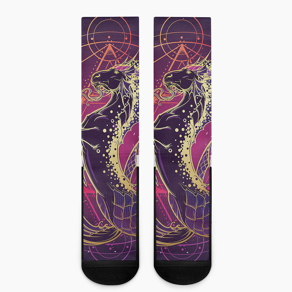 Fantastic Capricorn Sign Print Crew Socks