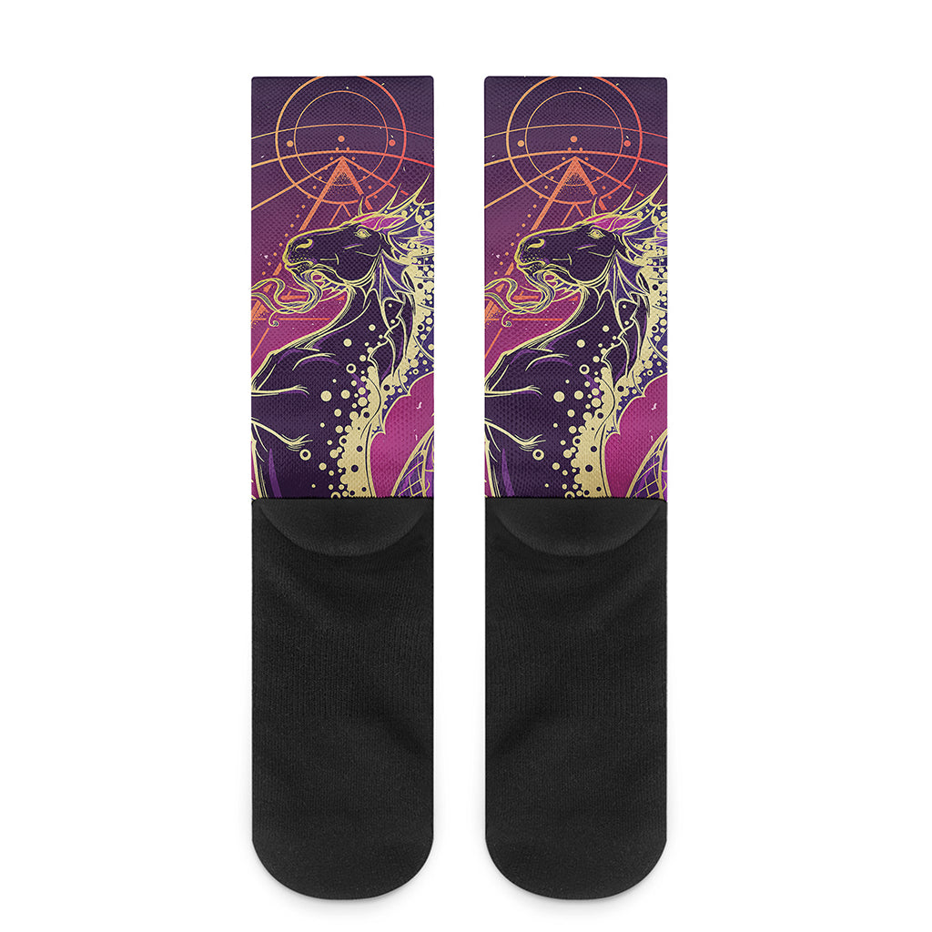 Fantastic Capricorn Sign Print Crew Socks