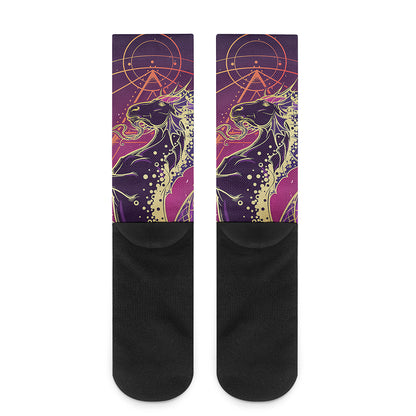 Fantastic Capricorn Sign Print Crew Socks