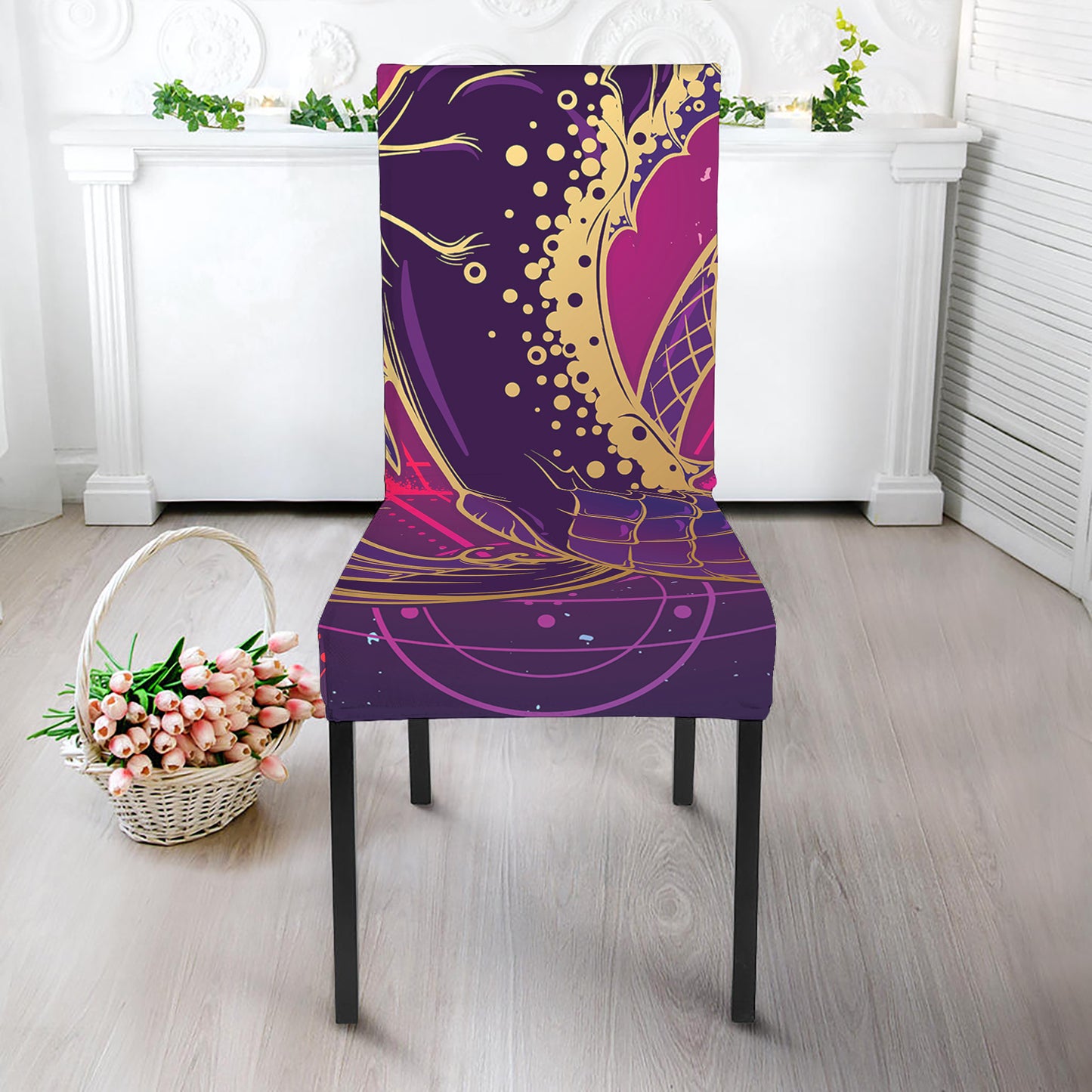 Fantastic Capricorn Sign Print Dining Chair Slipcover