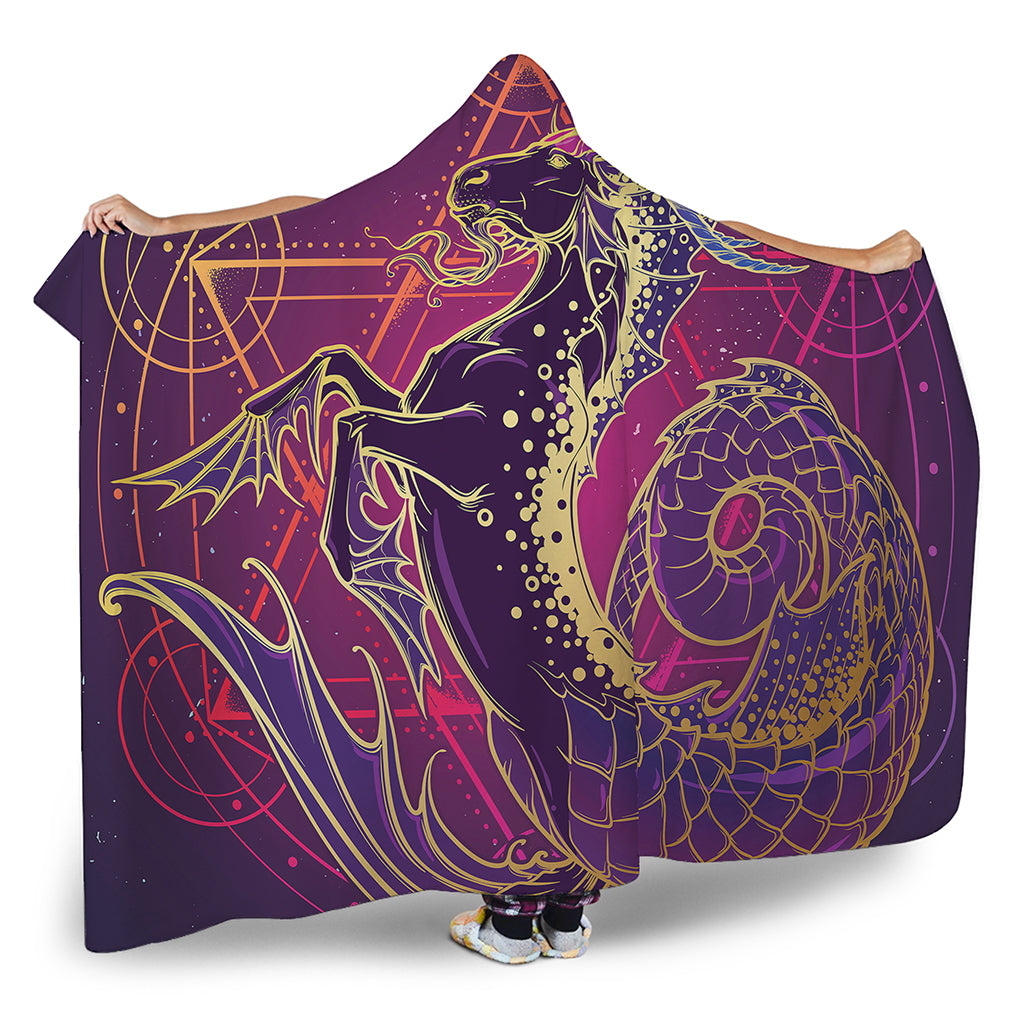 Fantastic Capricorn Sign Print Hooded Blanket