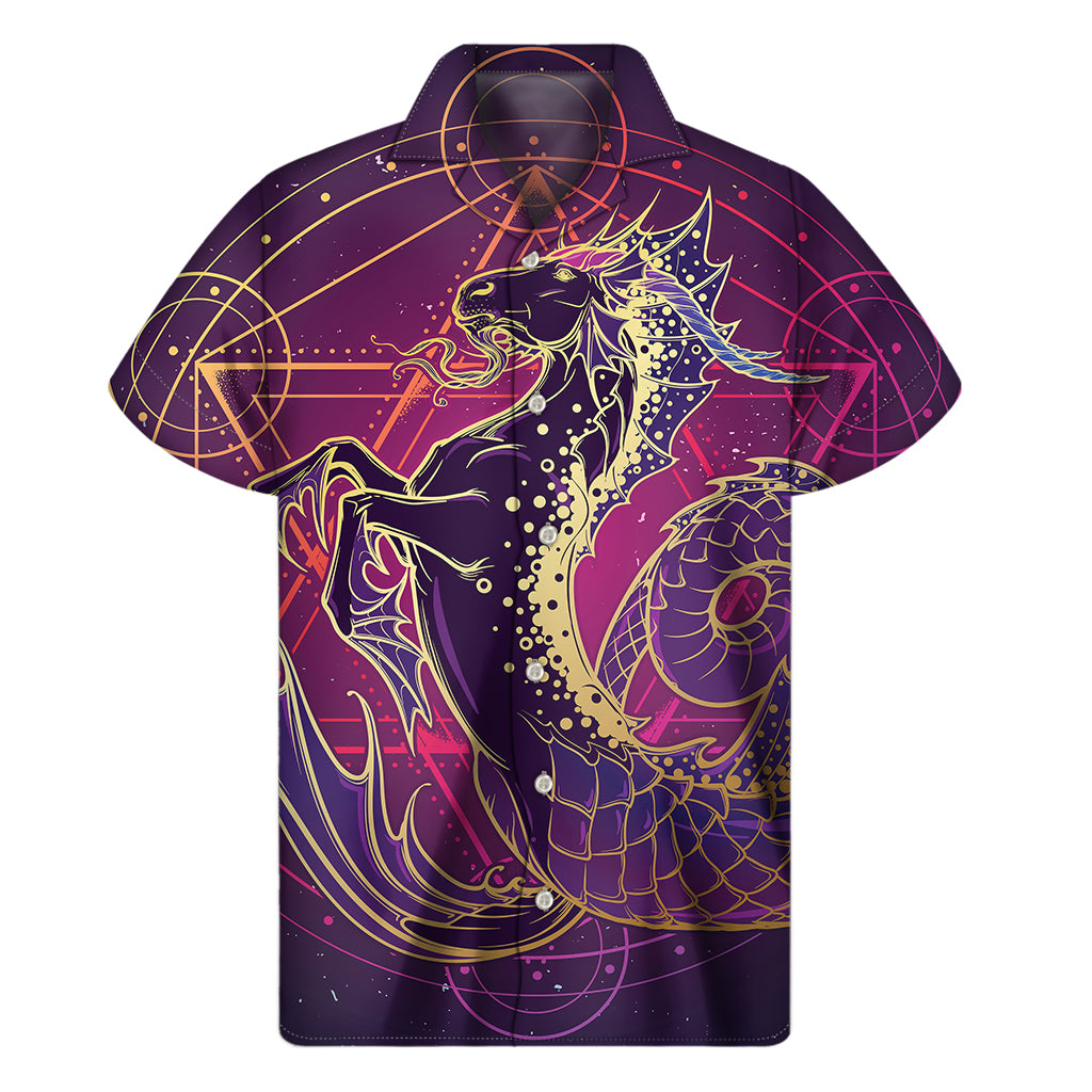 Fantastic Capricorn Sign Print Men's Short Sleeve Shirt