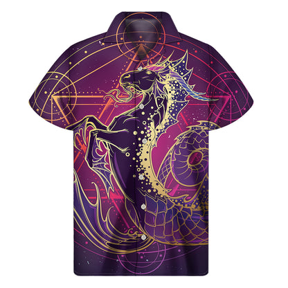 Fantastic Capricorn Sign Print Men's Short Sleeve Shirt