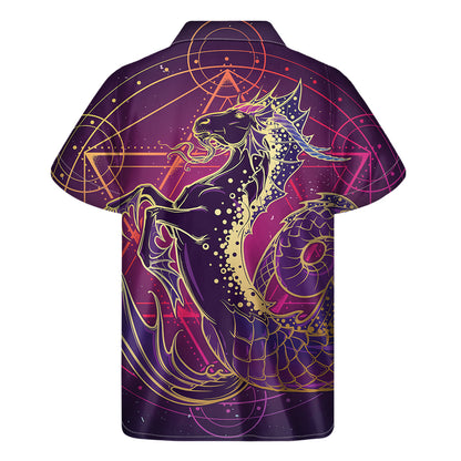 Fantastic Capricorn Sign Print Men's Short Sleeve Shirt