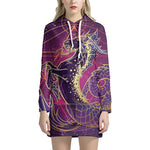 Fantastic Capricorn Sign Print Pullover Hoodie Dress