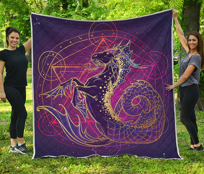 Fantastic Capricorn Sign Print Quilt