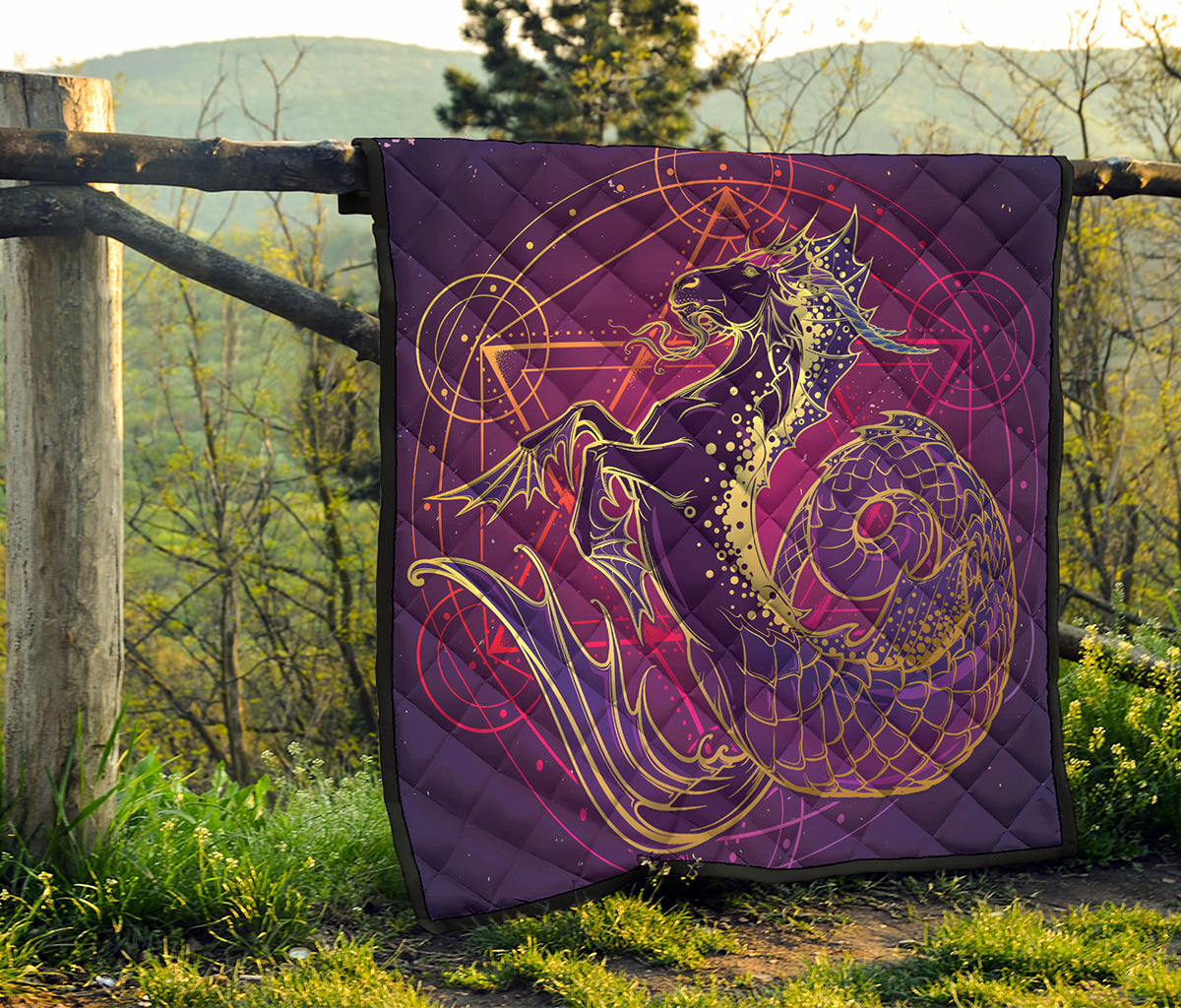 Fantastic Capricorn Sign Print Quilt