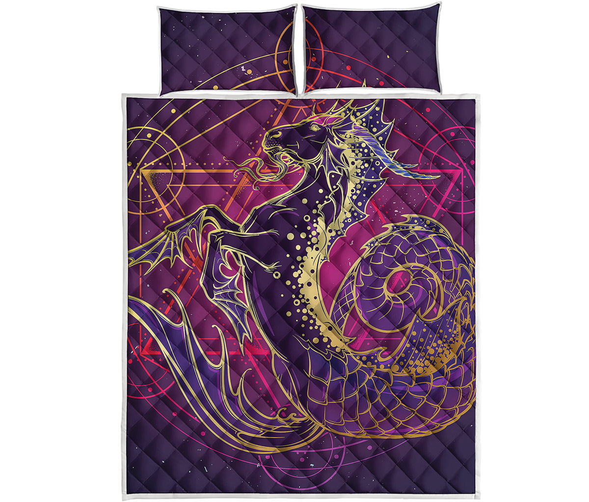 Fantastic Capricorn Sign Print Quilt Bed Set