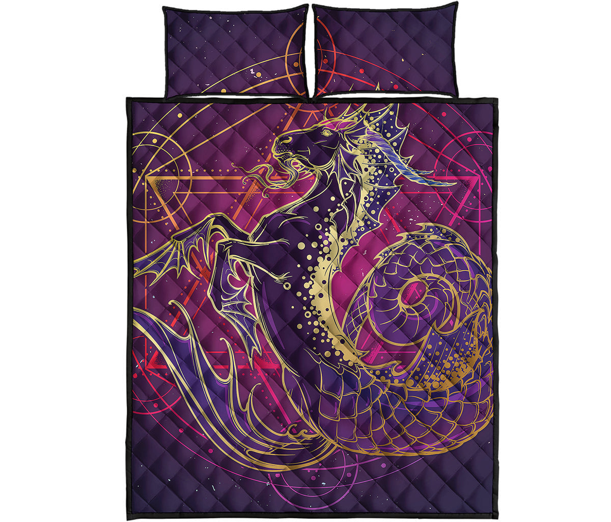 Fantastic Capricorn Sign Print Quilt Bed Set