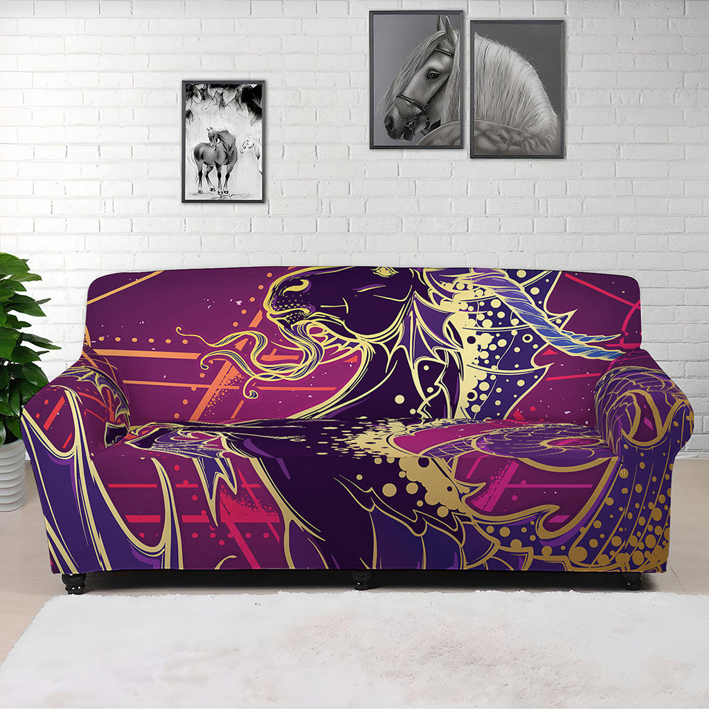 Fantastic Capricorn Sign Print Sofa Cover