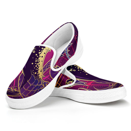 Fantastic Capricorn Sign Print White Slip On Shoes