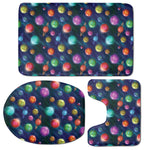 Fantastic Planets Pattern Print 3 Piece Bath Mat Set