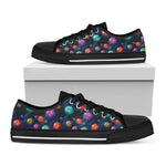 Fantastic Planets Pattern Print Black Low Top Shoes