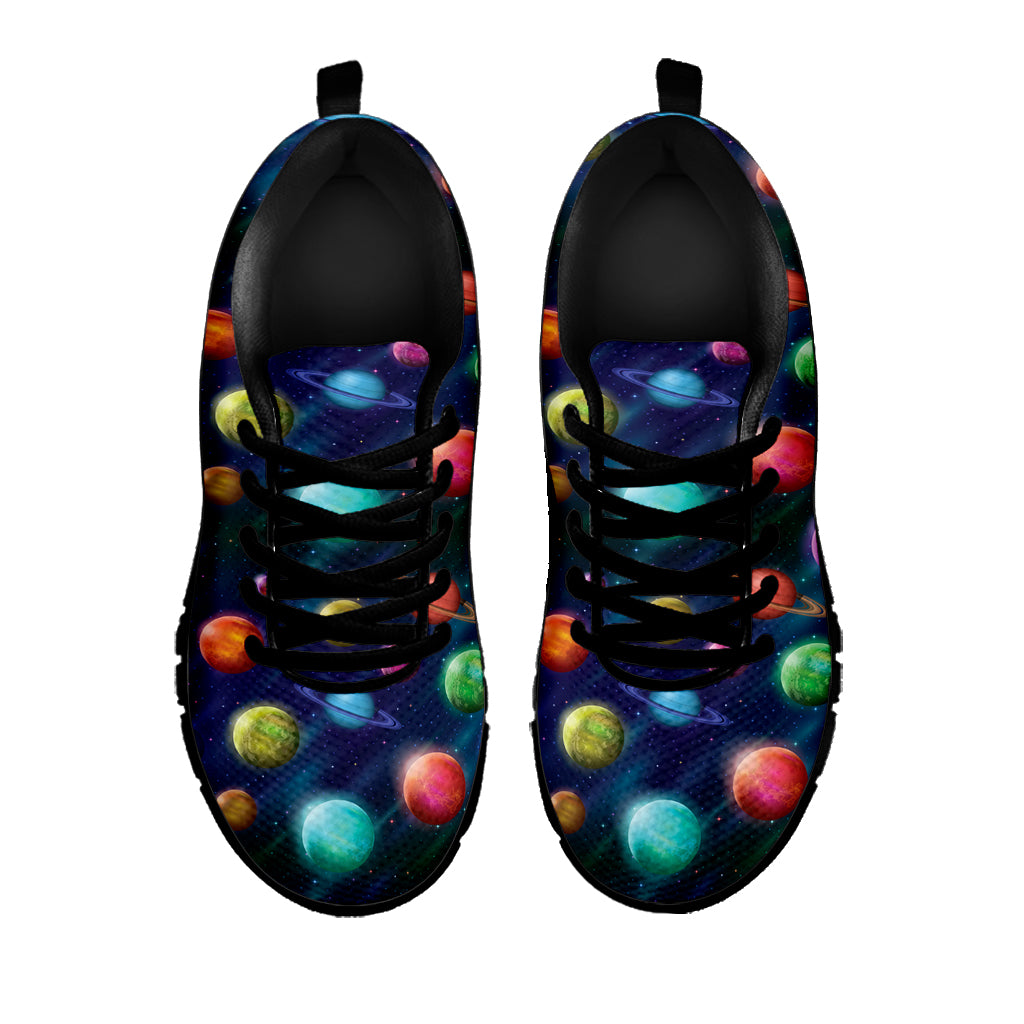 Fantastic Planets Pattern Print Black Sneakers