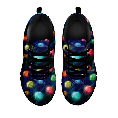 Fantastic Planets Pattern Print Black Sneakers