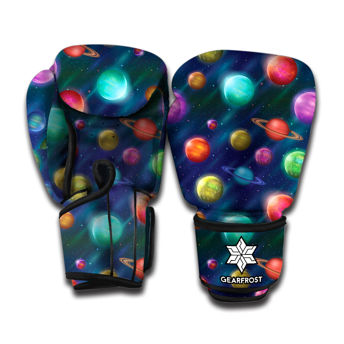 Fantastic Planets Pattern Print Boxing Gloves