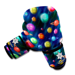 Fantastic Planets Pattern Print Boxing Gloves