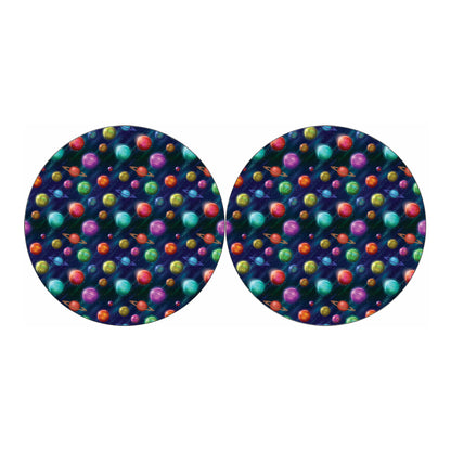 Fantastic Planets Pattern Print Car Coasters