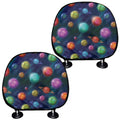 Fantastic Planets Pattern Print Car Headrest Covers