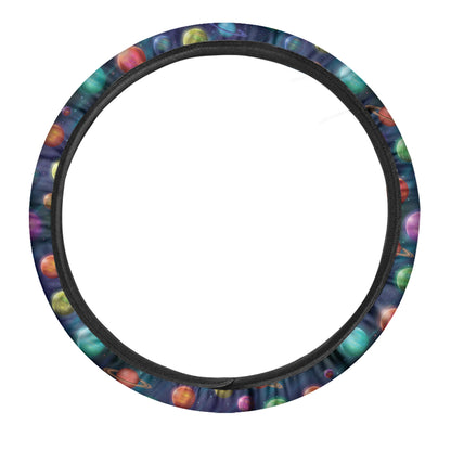 Fantastic Planets Pattern Print Car Steering Wheel Cover