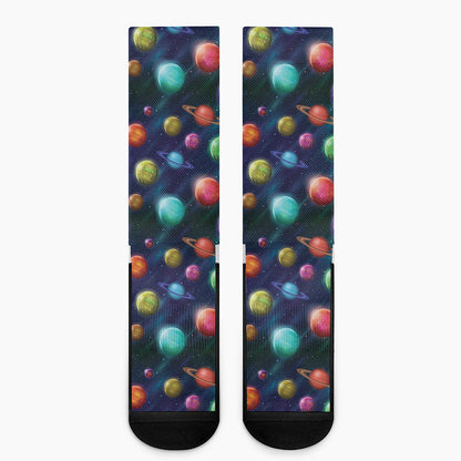 Fantastic Planets Pattern Print Crew Socks