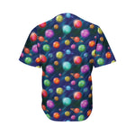 Fantastic Planets Pattern Print Men's Baseball Jersey