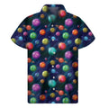 Fantastic Planets Pattern Print Men's Short Sleeve Shirt