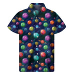 Fantastic Planets Pattern Print Men's Short Sleeve Shirt