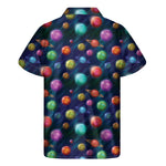Fantastic Planets Pattern Print Men's Short Sleeve Shirt