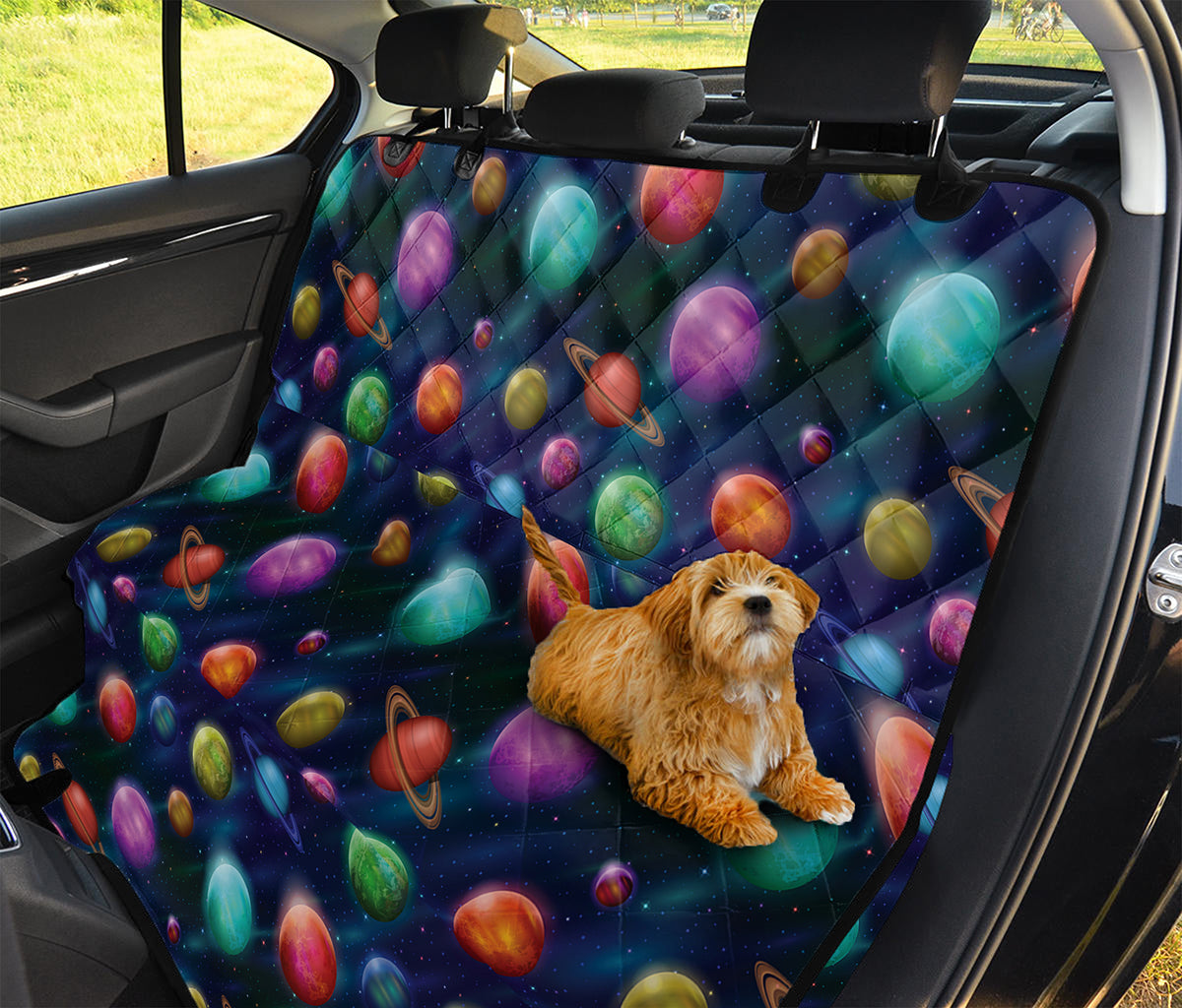 Fantastic Planets Pattern Print Pet Car Back Seat Cover