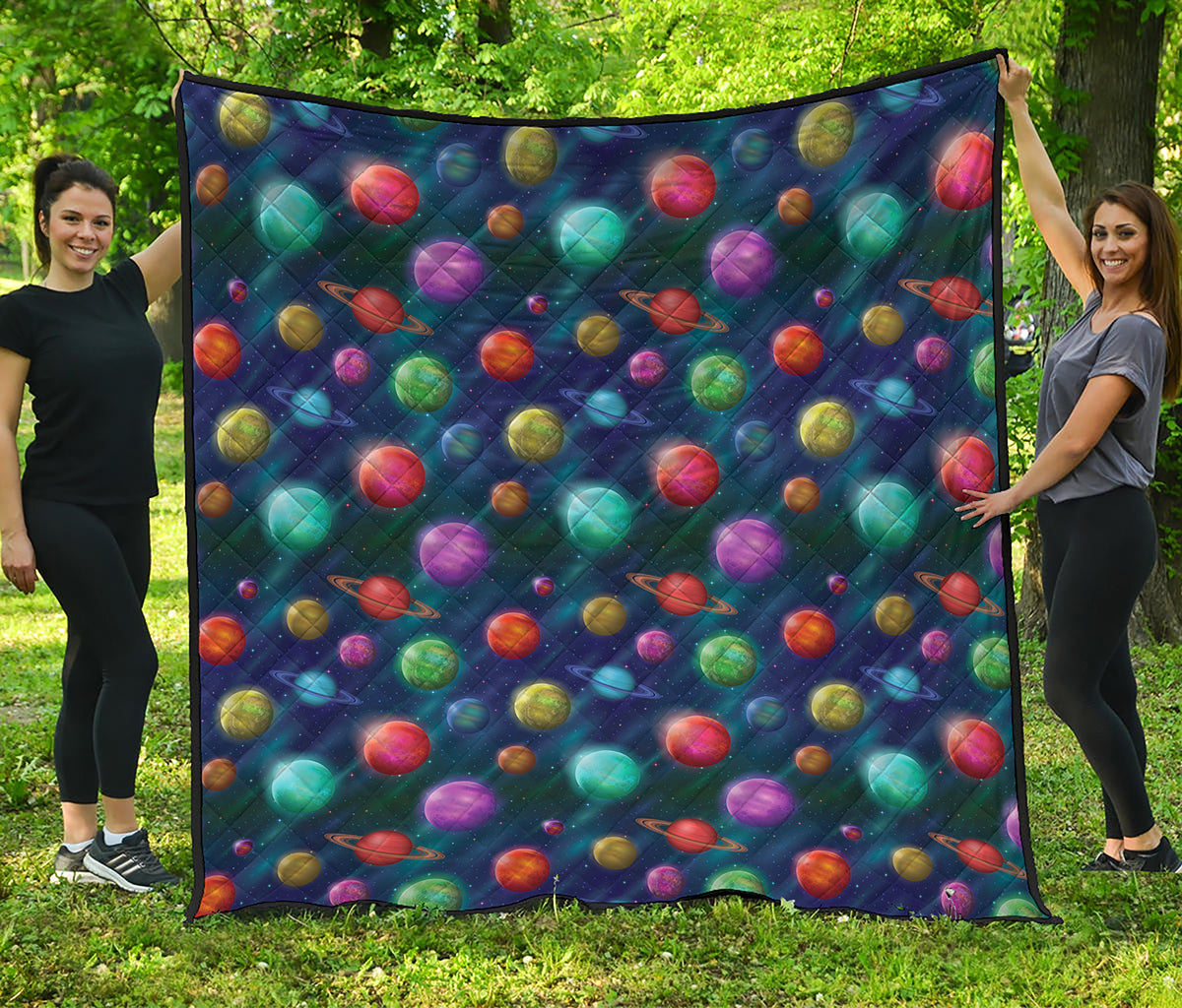 Fantastic Planets Pattern Print Quilt