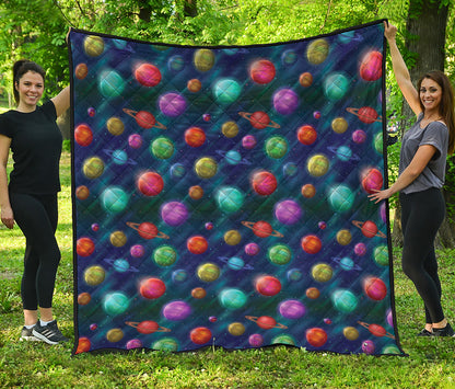 Fantastic Planets Pattern Print Quilt