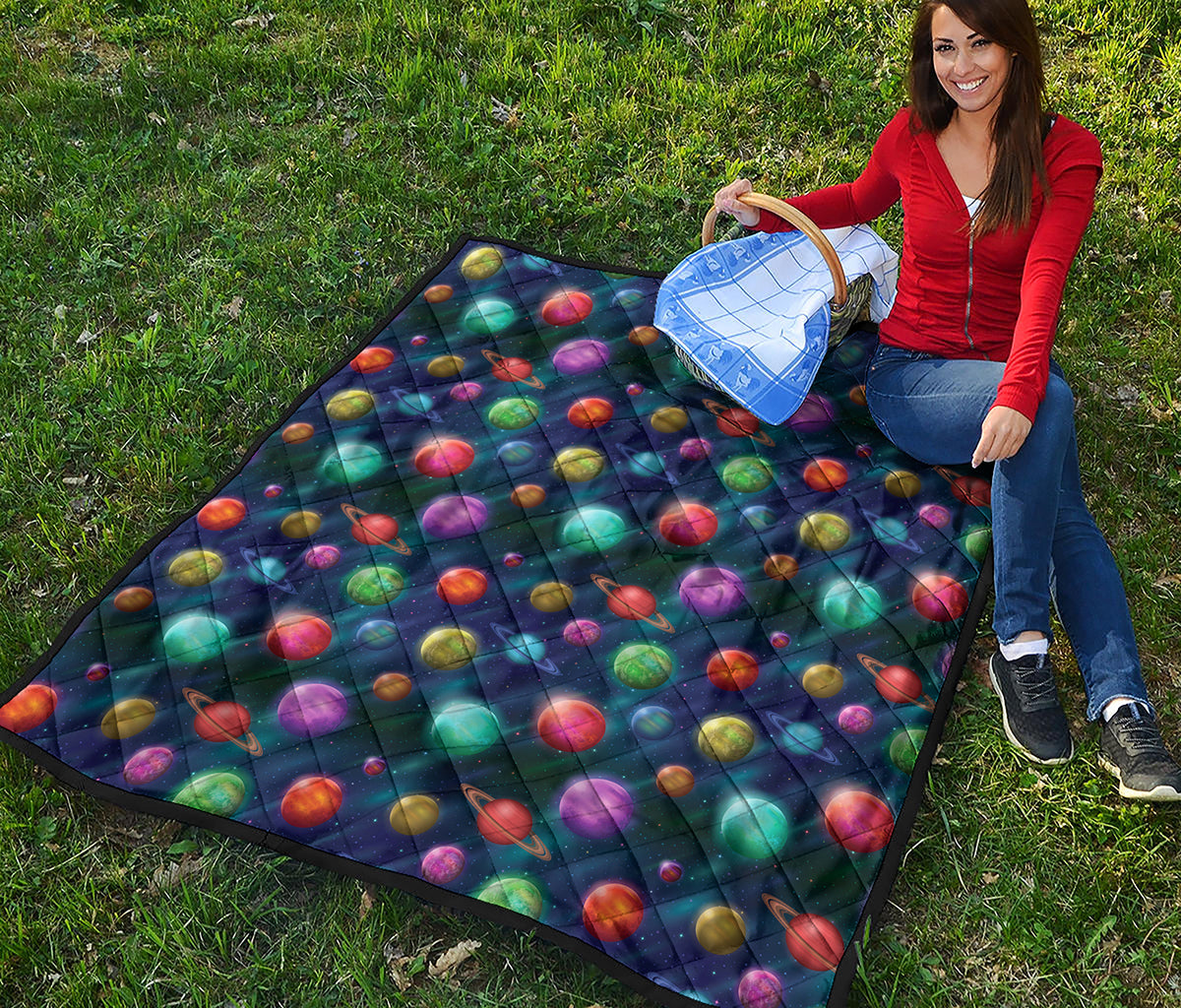 Fantastic Planets Pattern Print Quilt